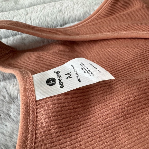 Orange//brown cropped stretchy tank top - Picture 5 of 5